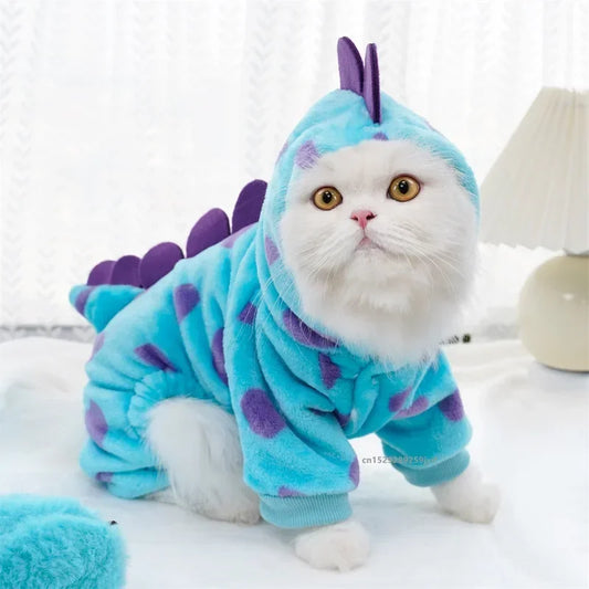 cat dog winter clothing dinosaur hoodie