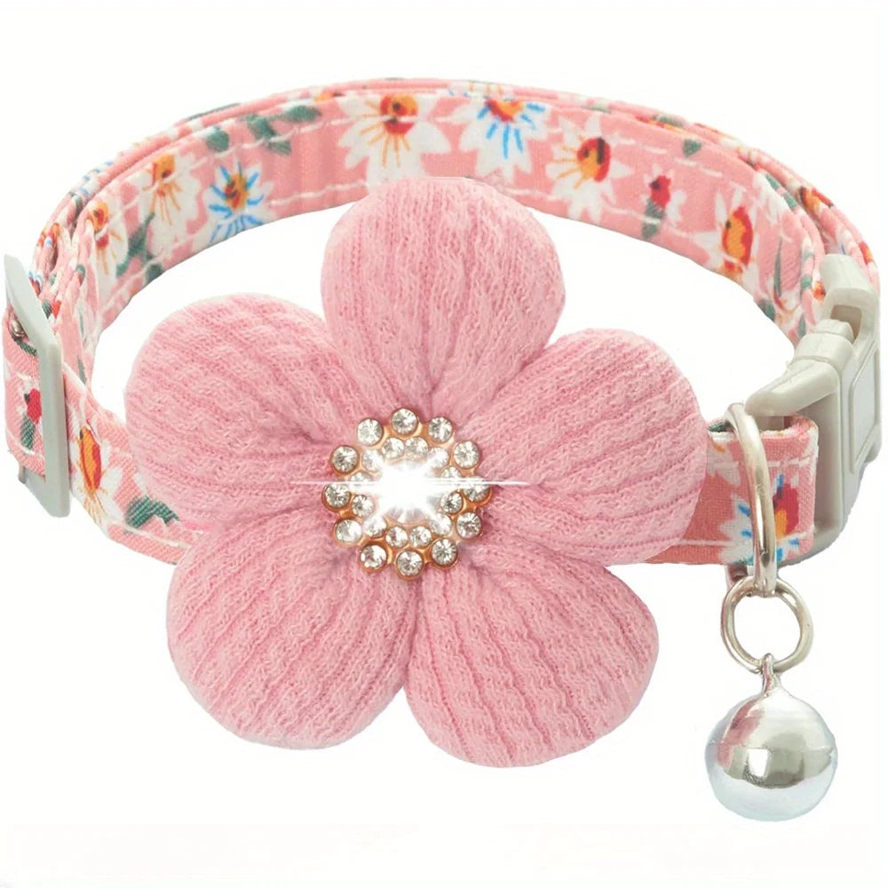 Personalized Dog Collar with Flower – Cute Puppy Collar