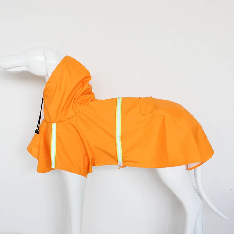 Large Dog Raincoat – Waterproof Cape with Reflective Stripes & Hood