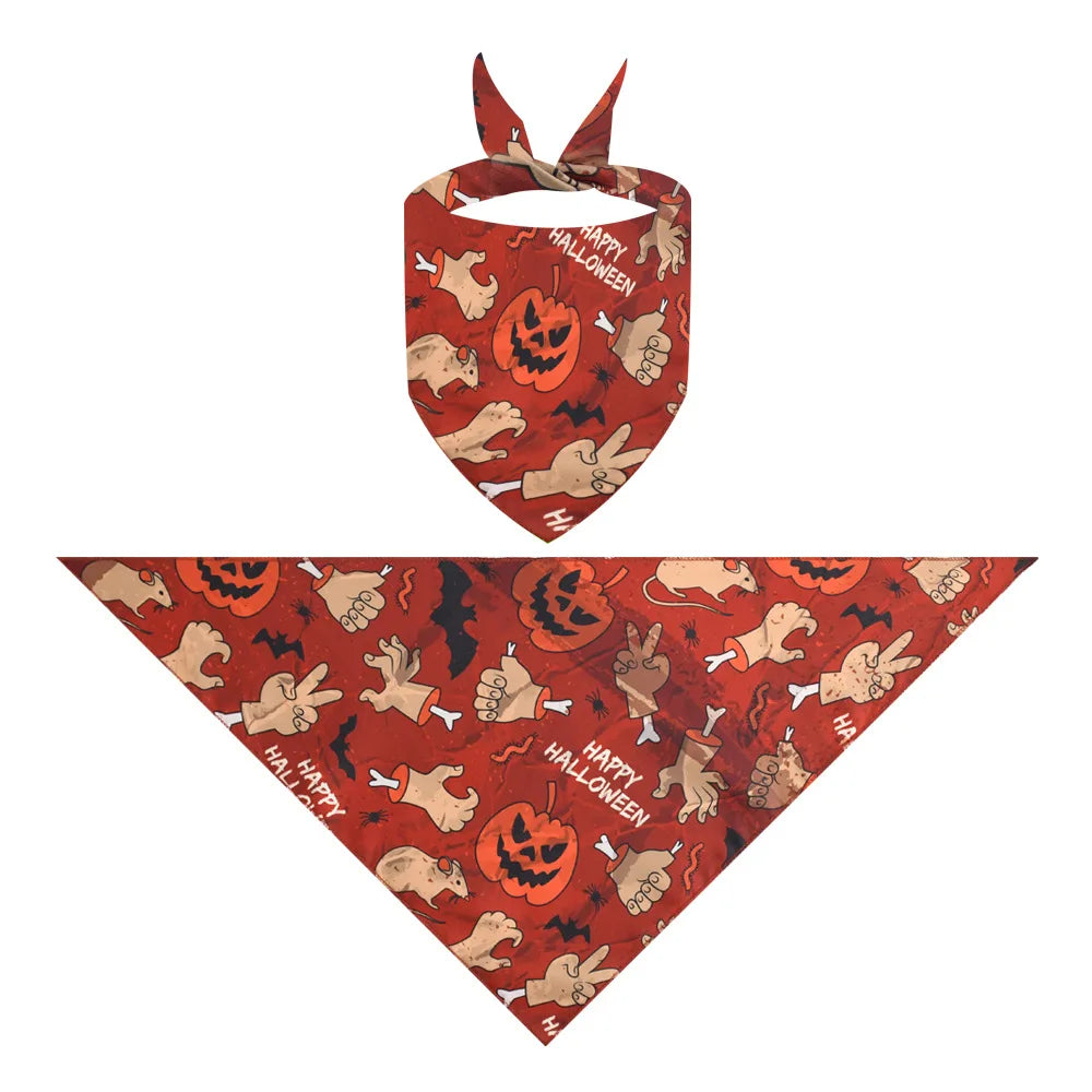 Halloween Dog Bandana – Ghost Festival Bib for Dogs & Cats