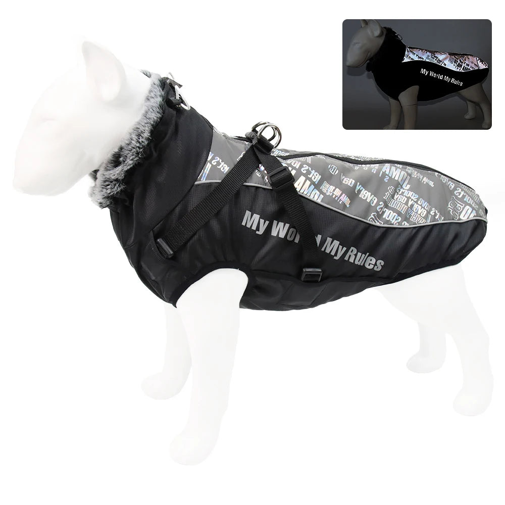 Waterproof Winter Dog Coat – Warm Jacket with Harness