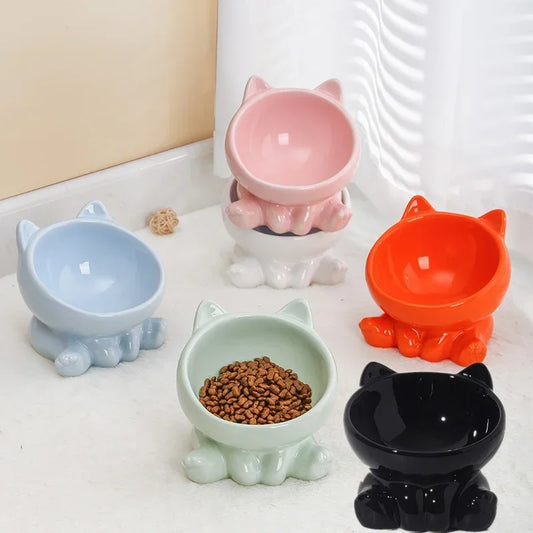Cute elevated pet food dish pink