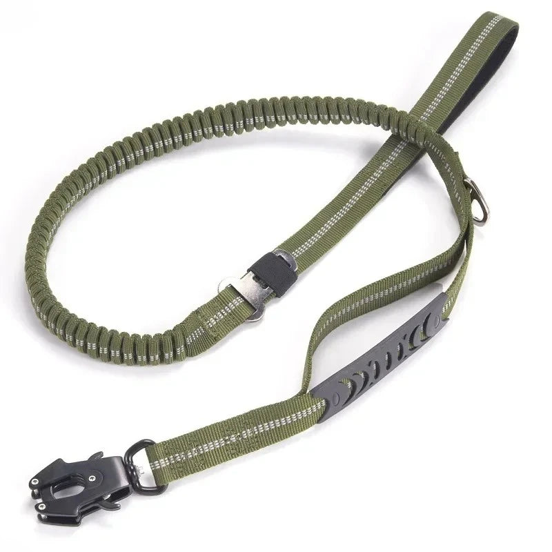 Shock Absorbing Dog Leash – Reflective with Car Seatbelt