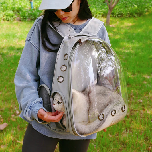 Space capsule design pet backpack with ventilation holes