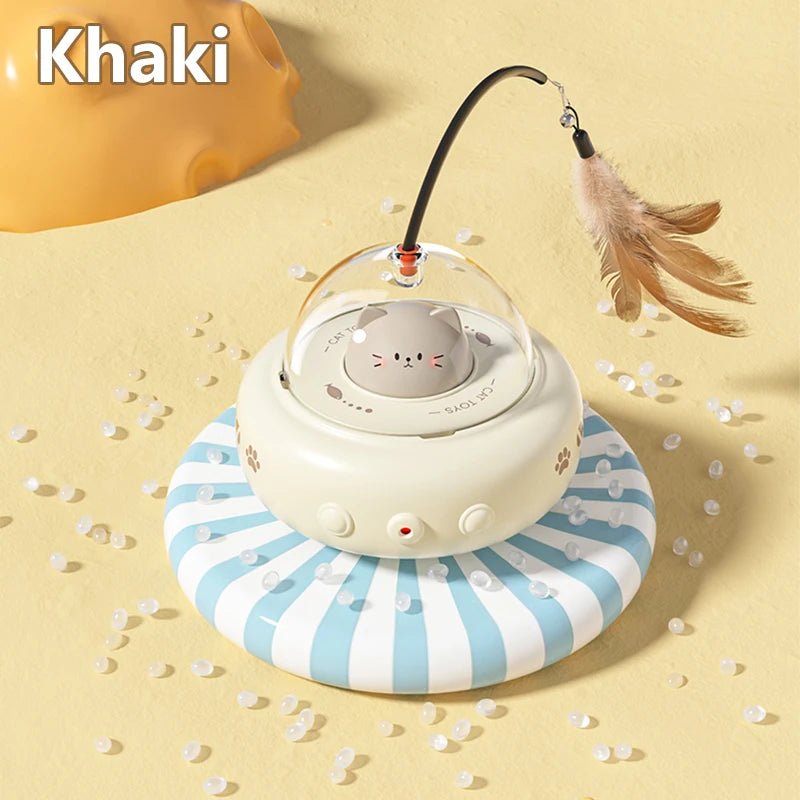 Smart Teaser Cat Toy Electric UFO Cat Teaser Stick with Bell