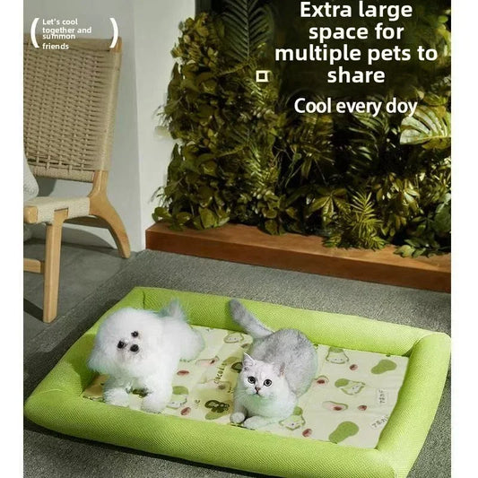 Blue washable cooling mat for cats and dogs in hot weather