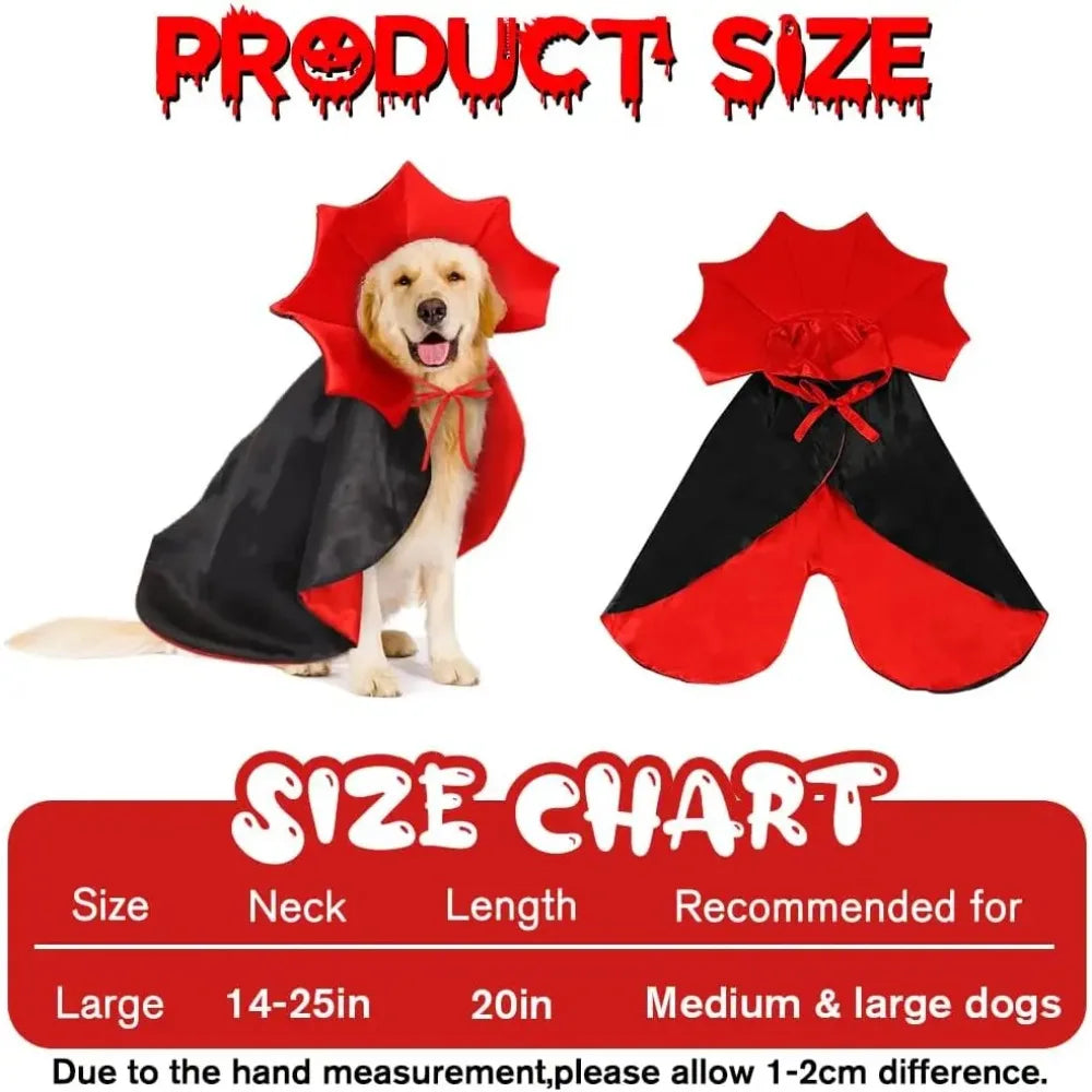 Halloween Pet Costume – Vampire Cape & Wizard Cloak for Dogs & Cats