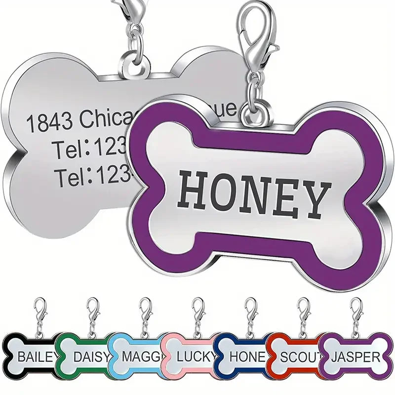 Custom Pet ID Tag – Engraved Metal Dog Name Tag