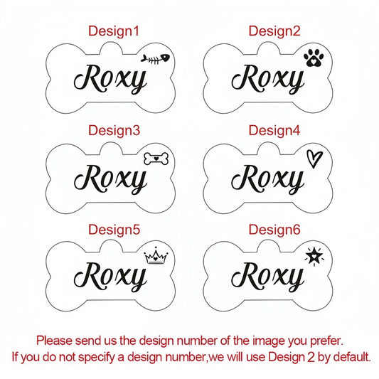 Custom pet ID tag with pet name and phone number