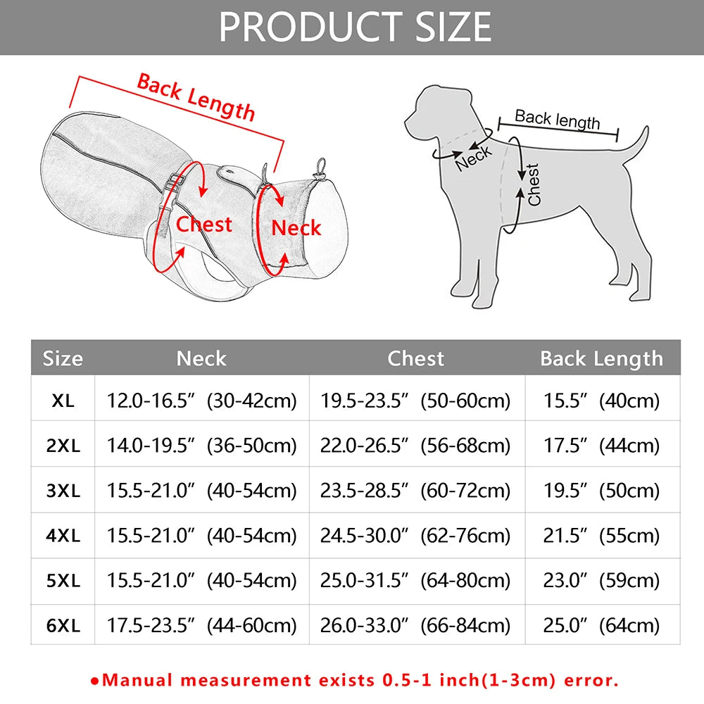 Waterproof Winter Dog Coat – Warm Jacket for Large Dogs