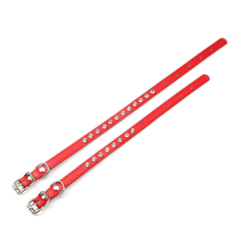 Durable PU leather bling collar for pets
