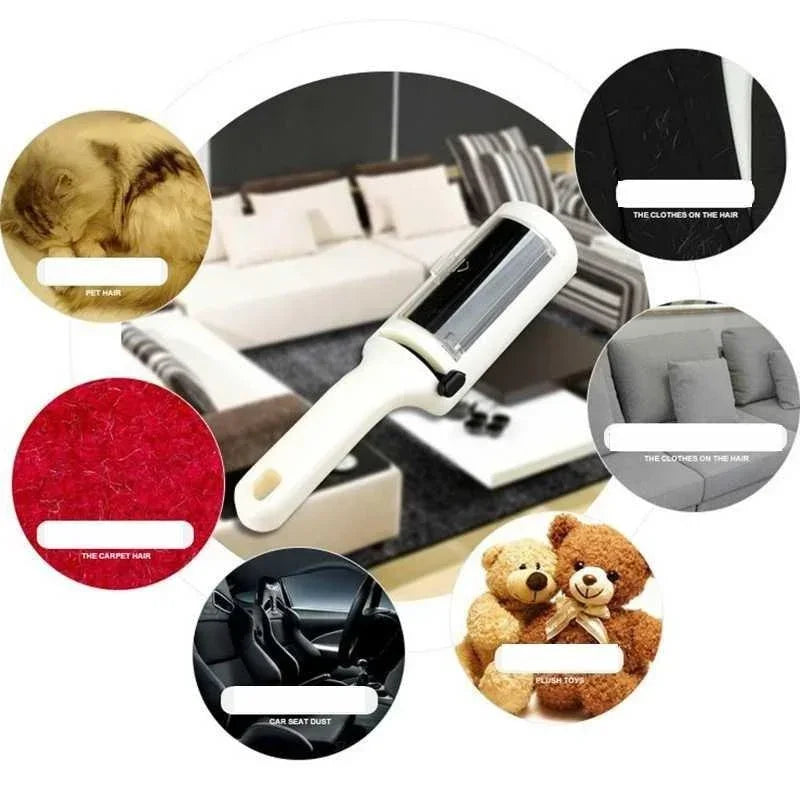 Pet Hair Remover Brush with Rotating Chamber – Reusable Grooming Tool for Dogs and Cats, Lint Cleaner for Clothes, Furniture & Beds