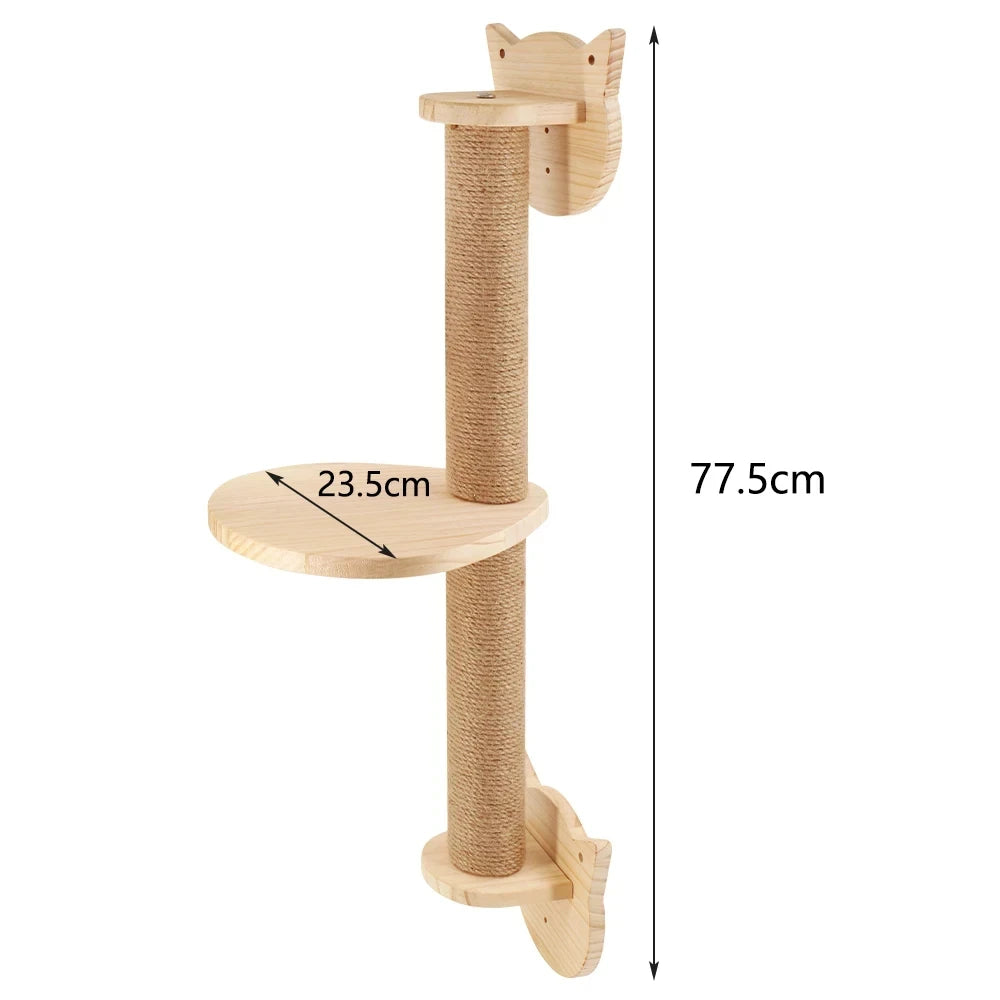 Wall-Mounted Cat Climbing Shelves – Wooden Cat Tree & Playground (Multiple Modules)