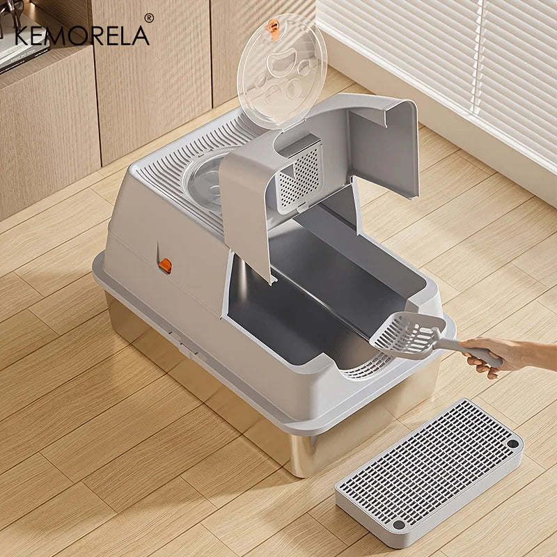 Premium enclosed cat litter box for modern homes