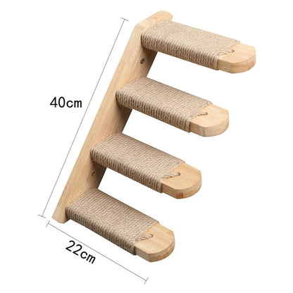 Wall-Mounted Cat Climbing Shelves – Wooden Cat Tree & Playground (Multiple Modules)