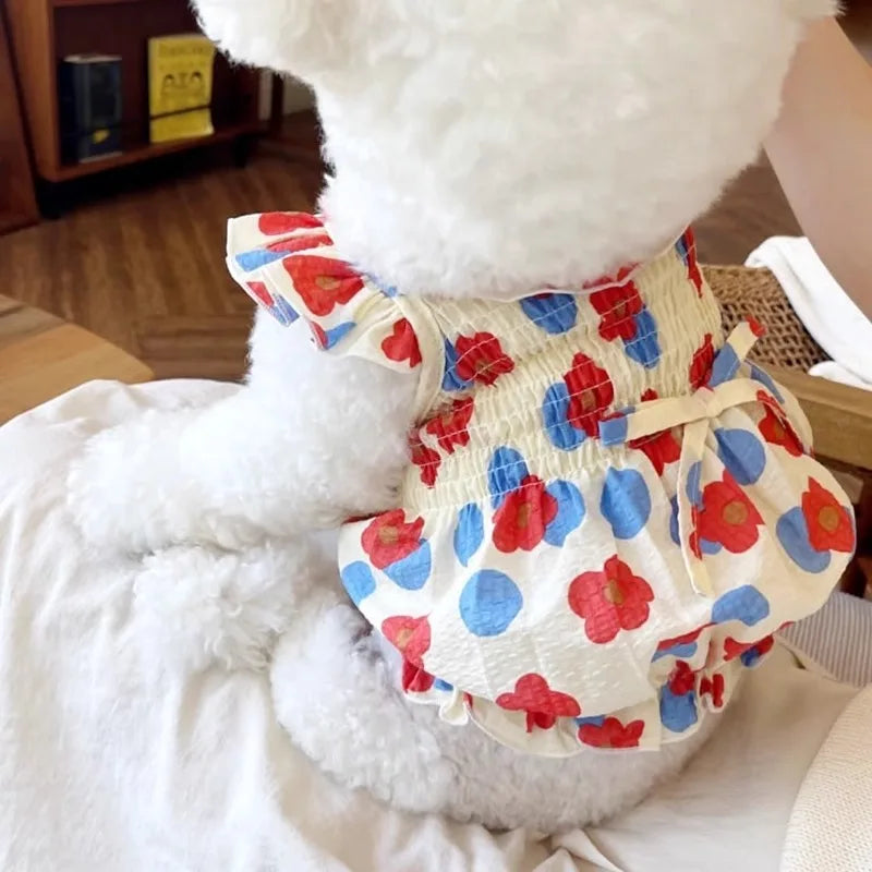 Dog Summer Dress Black & White Plaid