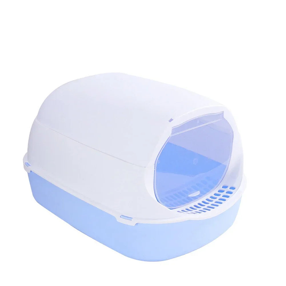 Semi-Enclosed Cat Litter Box – Splashproof Kitty Sandbox