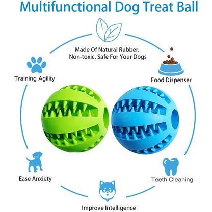 Interactive Pet Chew Ball – Durable Rubber Treat Toy for Dogs & Cats | Teeth Cleaning & Food Dispenser