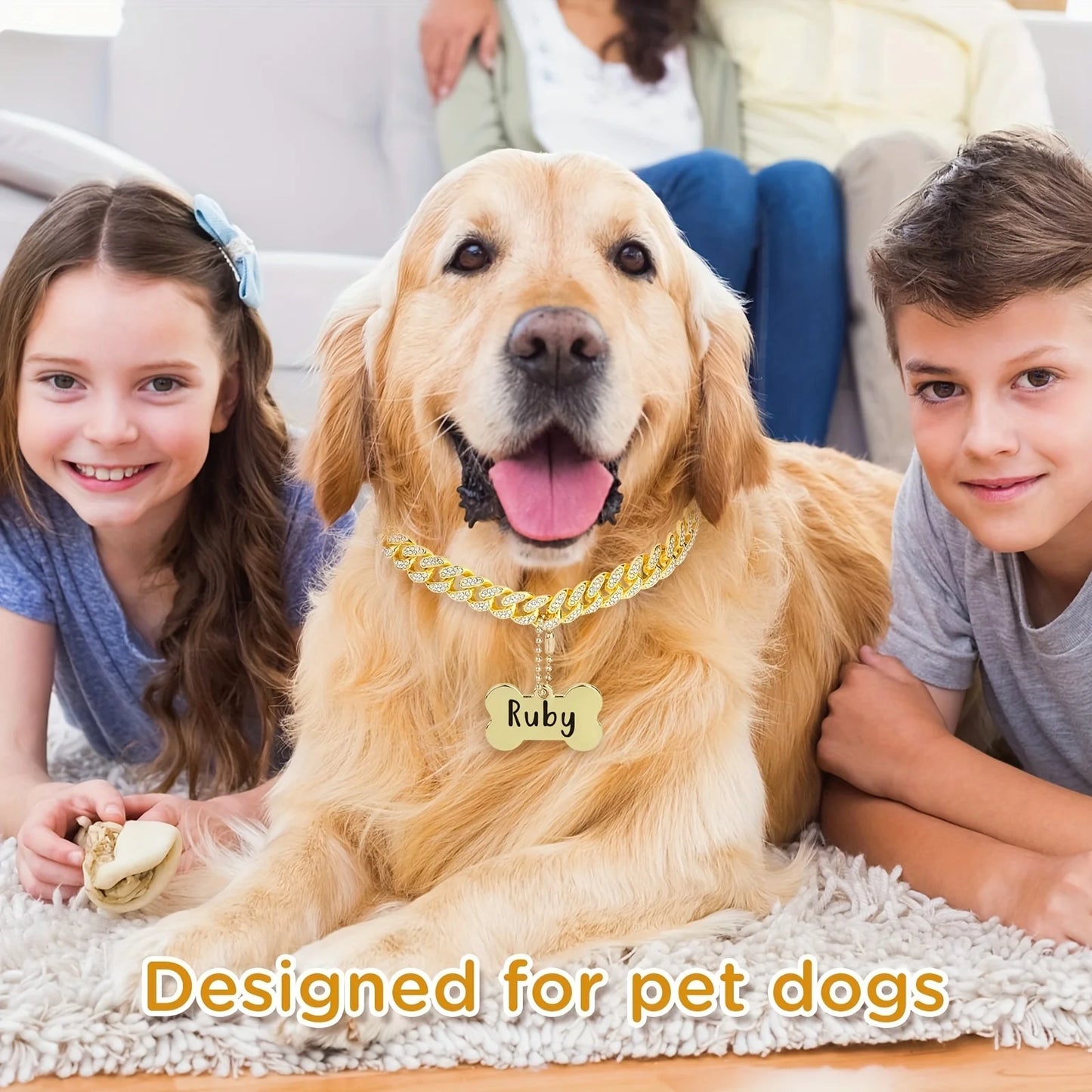 Custom dog collar with engraving option and luxury design