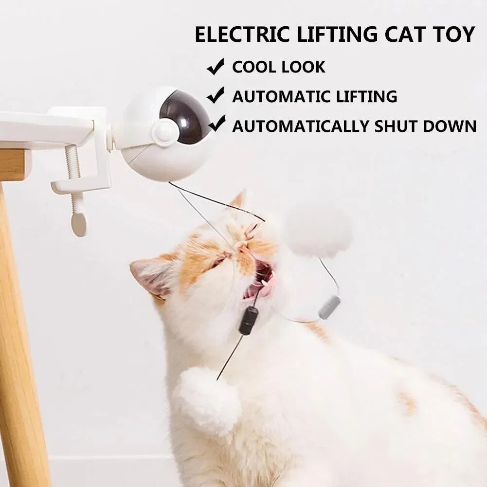 Automatic interactive toy for cats with fluttering ball