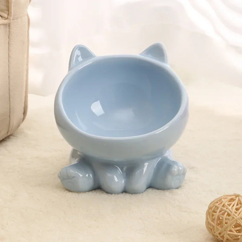 Ceramic Cat Bowl with Stand – Elevated Pet Food Dish