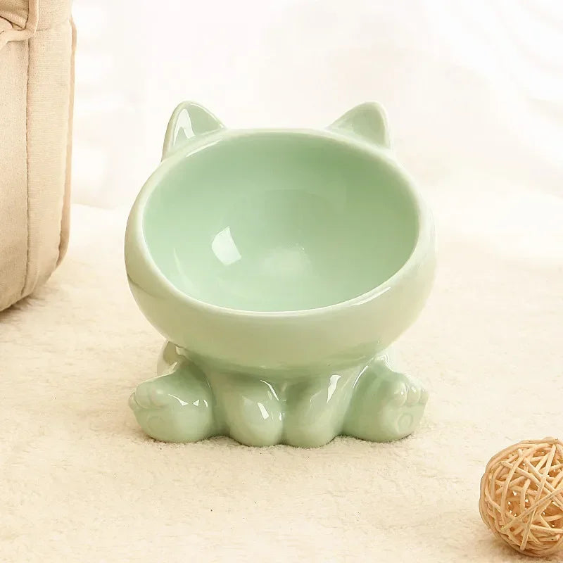Ceramic Cat Bowl with Stand – Elevated Pet Food Dish