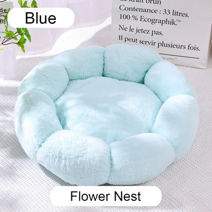 Round Plush Pet Bed for Cats & Dogs