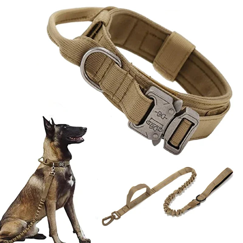 Durable Tactical Dog Collar & Leash Set – Adjustable Military Pet Gear