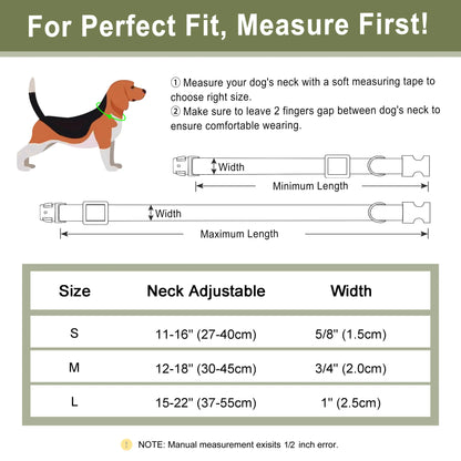 Personalized Dog Collar – Nylon & Leather Adjustable Collar with Custom Engraved ID Tag