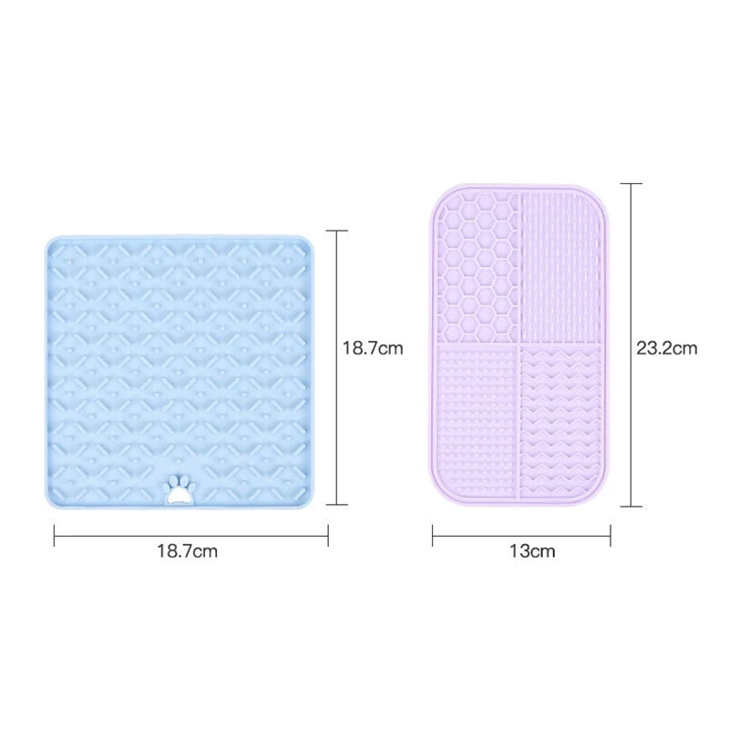 Gray silicone slow feeder pad for dogs and cats