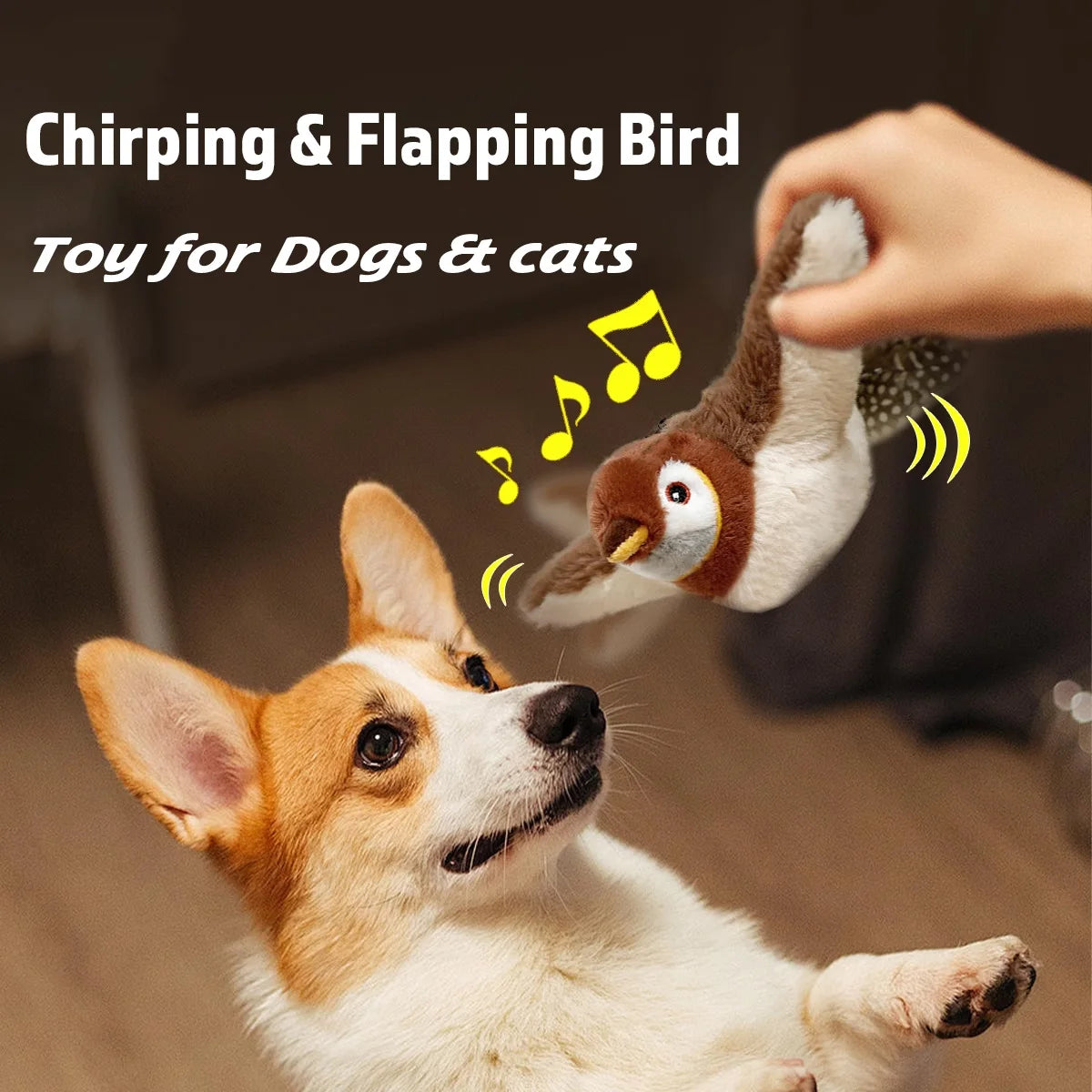 Interactive bird cat toy with USB charging – realistic flapping wings