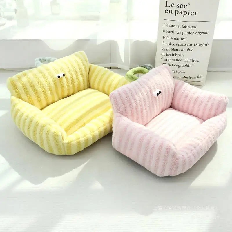 soft sofa-style dog cat bed with cushion
