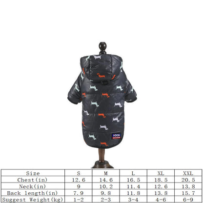 Winter Hooded Dog Coat – Warm Cotton-Padded Jacket for Dogs & Cats