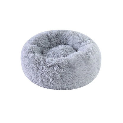 Round Plush Cat & Dog Bed – Warm Winter Nest, Detachable & Washable, Cozy Fluffy Cushion
