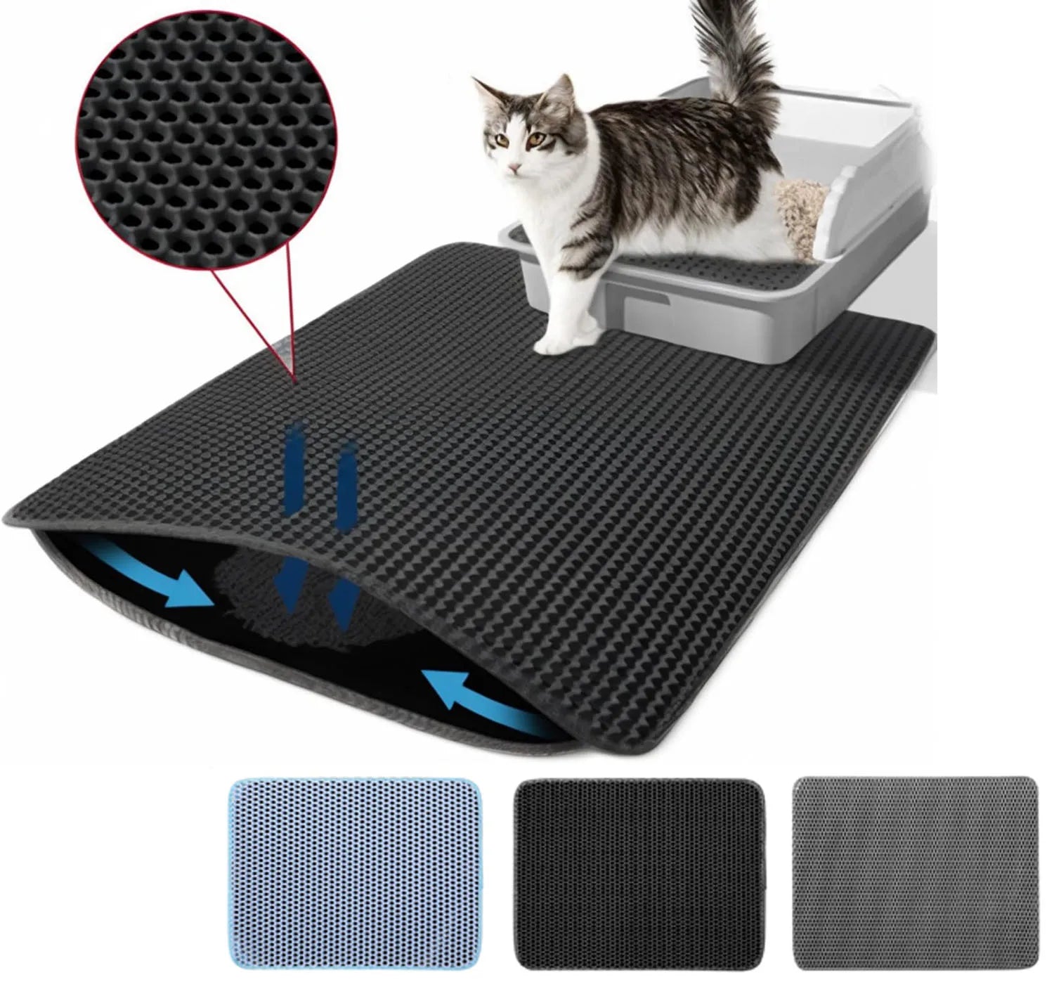 Double-layer cat litter mat trapping cat litter