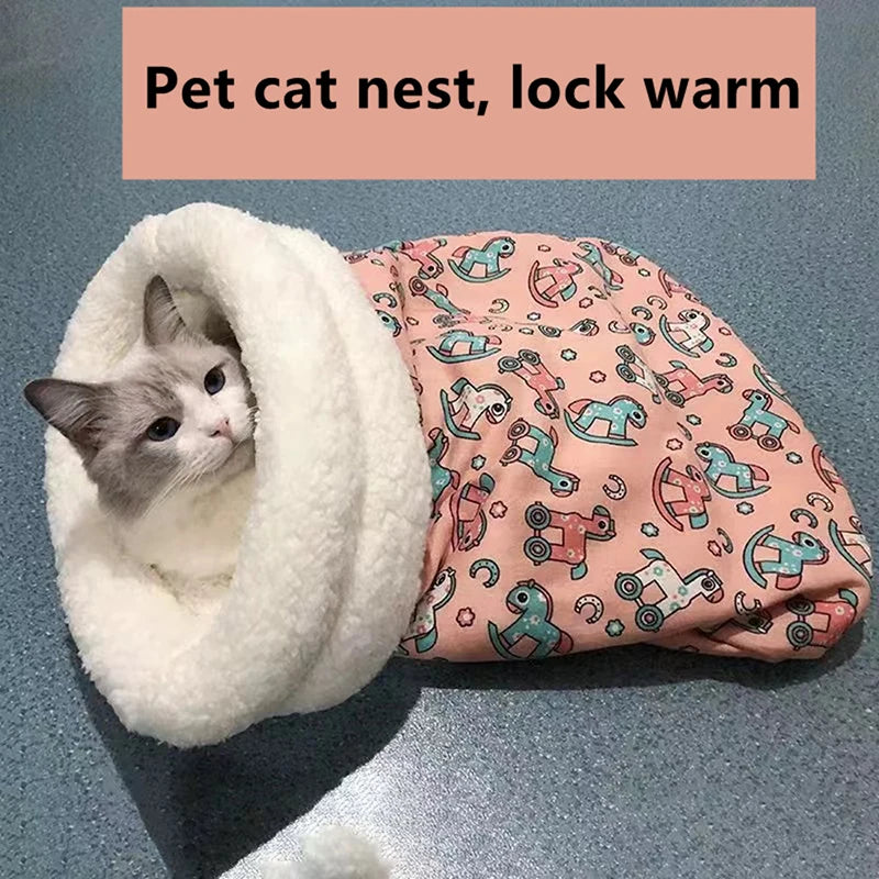 Warm Cat Bed Nest – Cozy Sleeping Bag for Cats & Small Dogs
