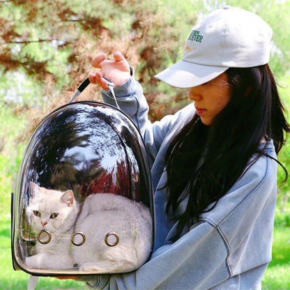 Pet Carrier Backpack – Transparent Space Capsule for Cats & Dogs