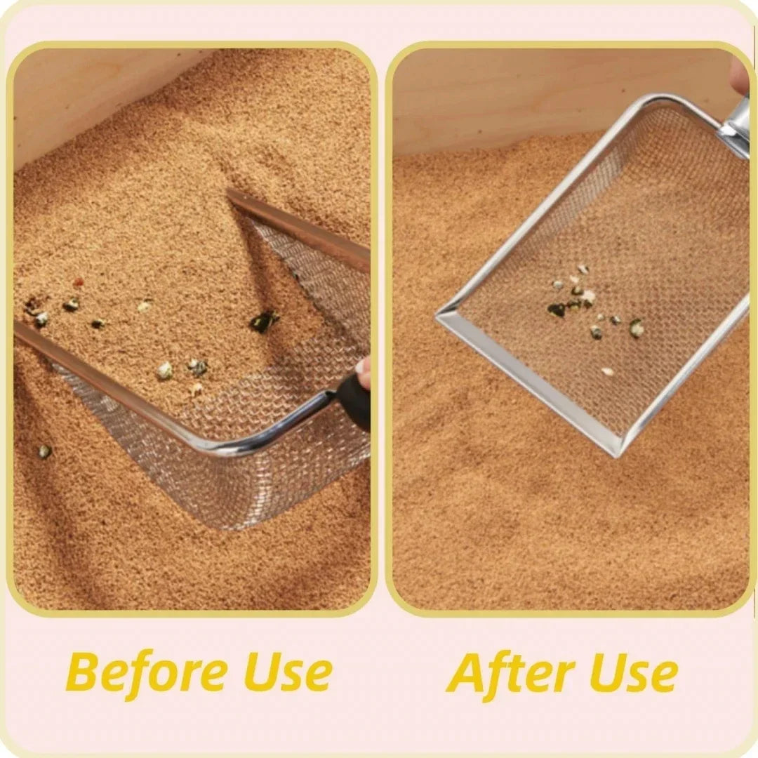 Cat litter shovel made of stainless steel