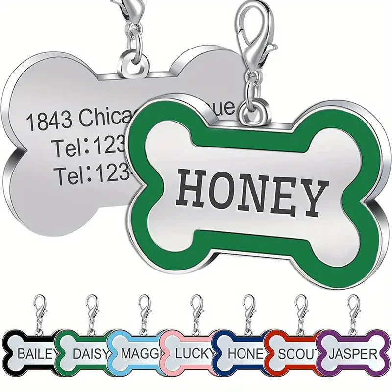 Custom Pet ID Tag – Engraved Metal Dog Name Tag