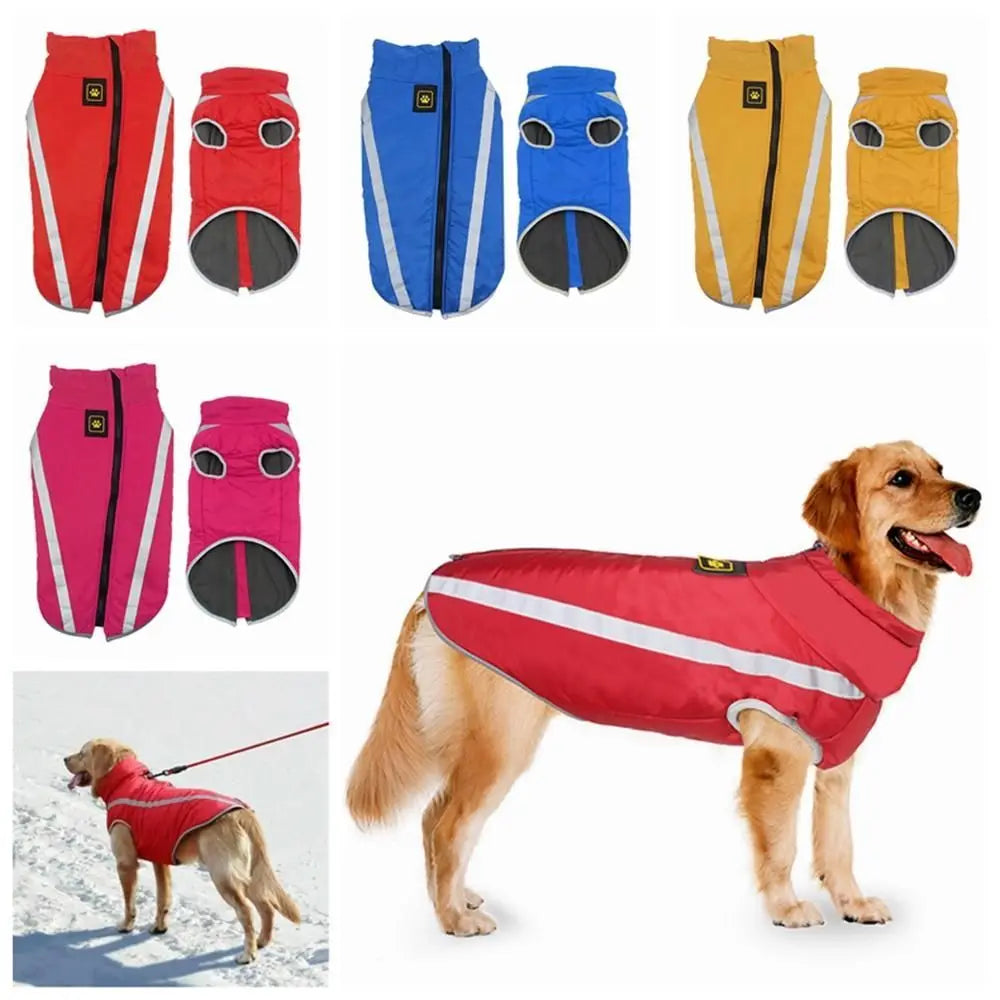 Full-body dog winter suit – yellow color