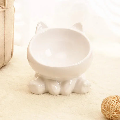 Ceramic Cat Bowl with Stand – Elevated Pet Food Dish