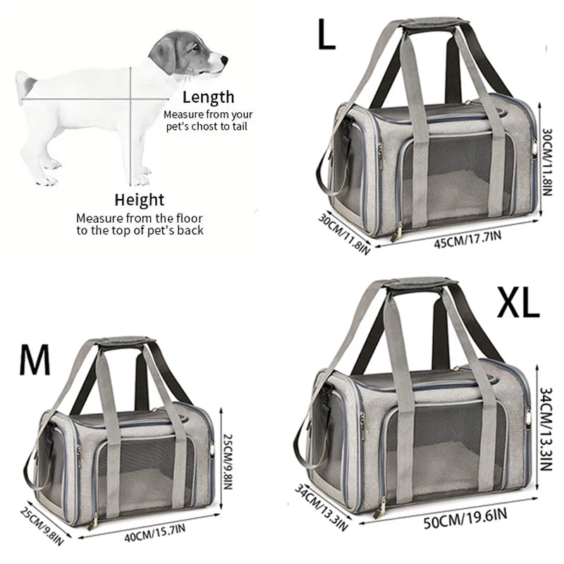 Pet Carrier Bag – Breathable Travel Tote for Dogs & Cats