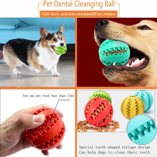 Interactive Pet Chew Ball – Durable Rubber Treat Toy for Dogs & Cats | Teeth Cleaning & Food Dispenser
