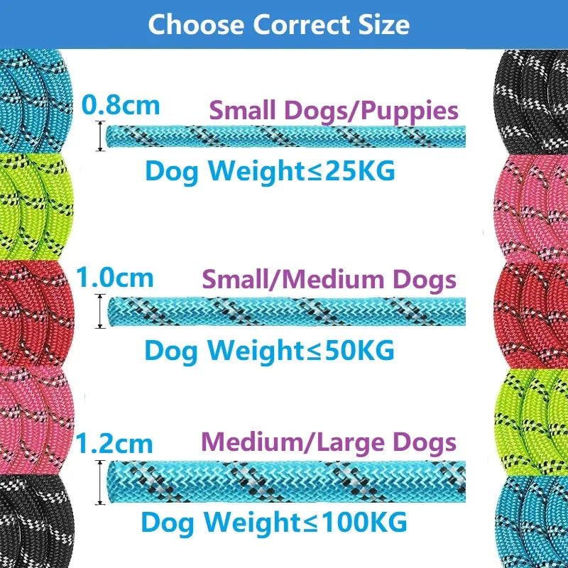 Strong Dog Leash with Soft Handle – Durable Rope in 120/150/200/300cm