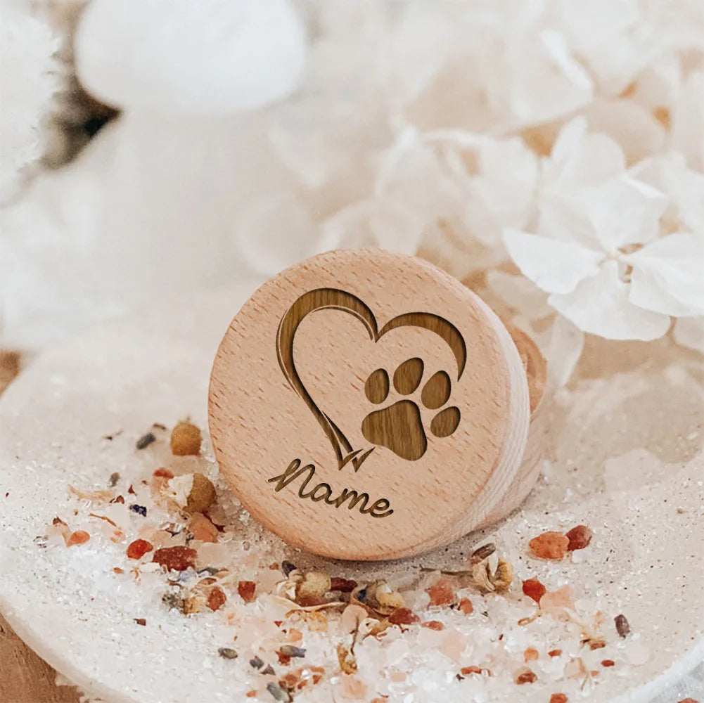 Personalized Wooden Pet Memory Box – Custom Carved Name