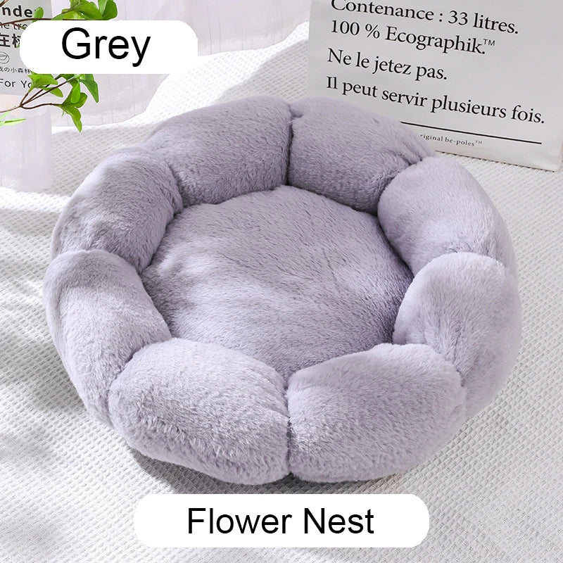 Round Plush Pet Bed for Cats & Dogs