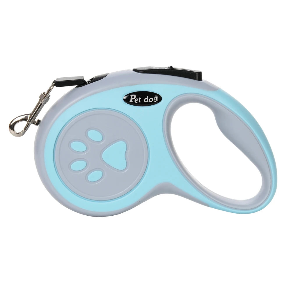 Dog Paw Design Retractable Leash 3m/5m – Durable Nylon