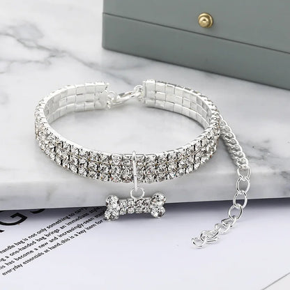 Luxury Rhinestone Dog Collar – Crystal Jewelry for Small Dogs