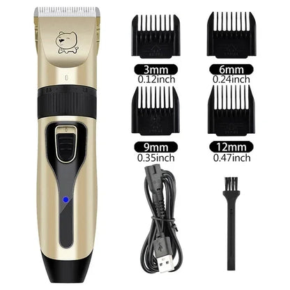 Professional Dog Grooming Clipper – Cordless Low-Noise Pet Hair Trimmer