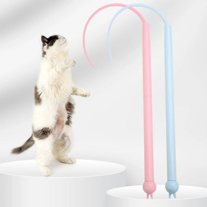 cat teaser wand mouse tail interactive toy